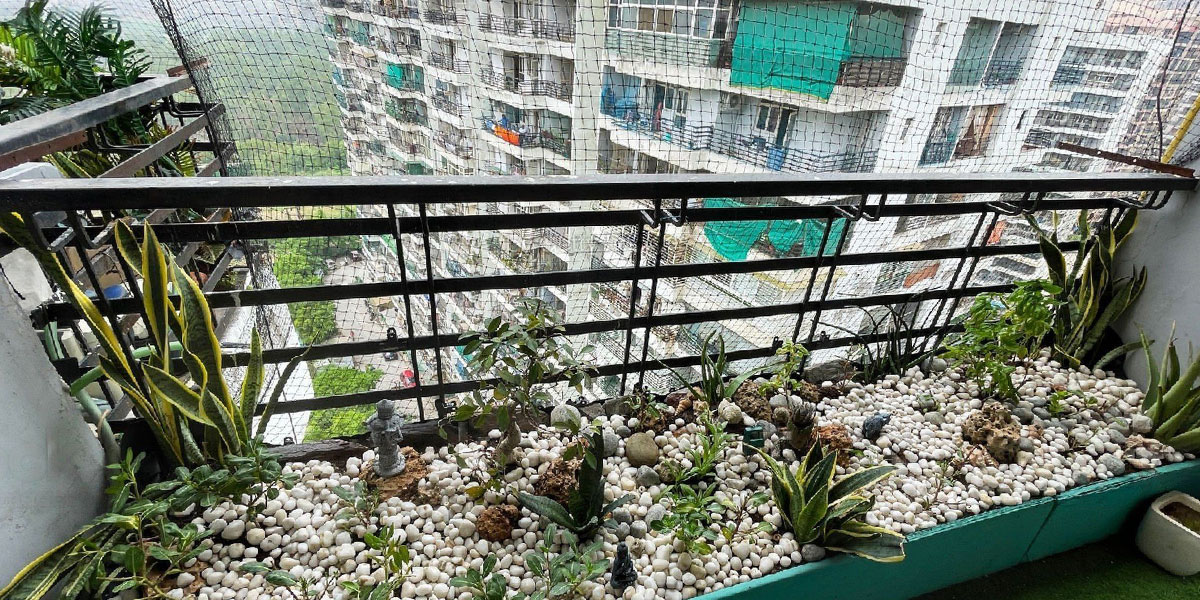 Balcony safety nets — photo 6 installation in Bengaluru & Mysuru — real project photo by Jogi Invisible Grills
