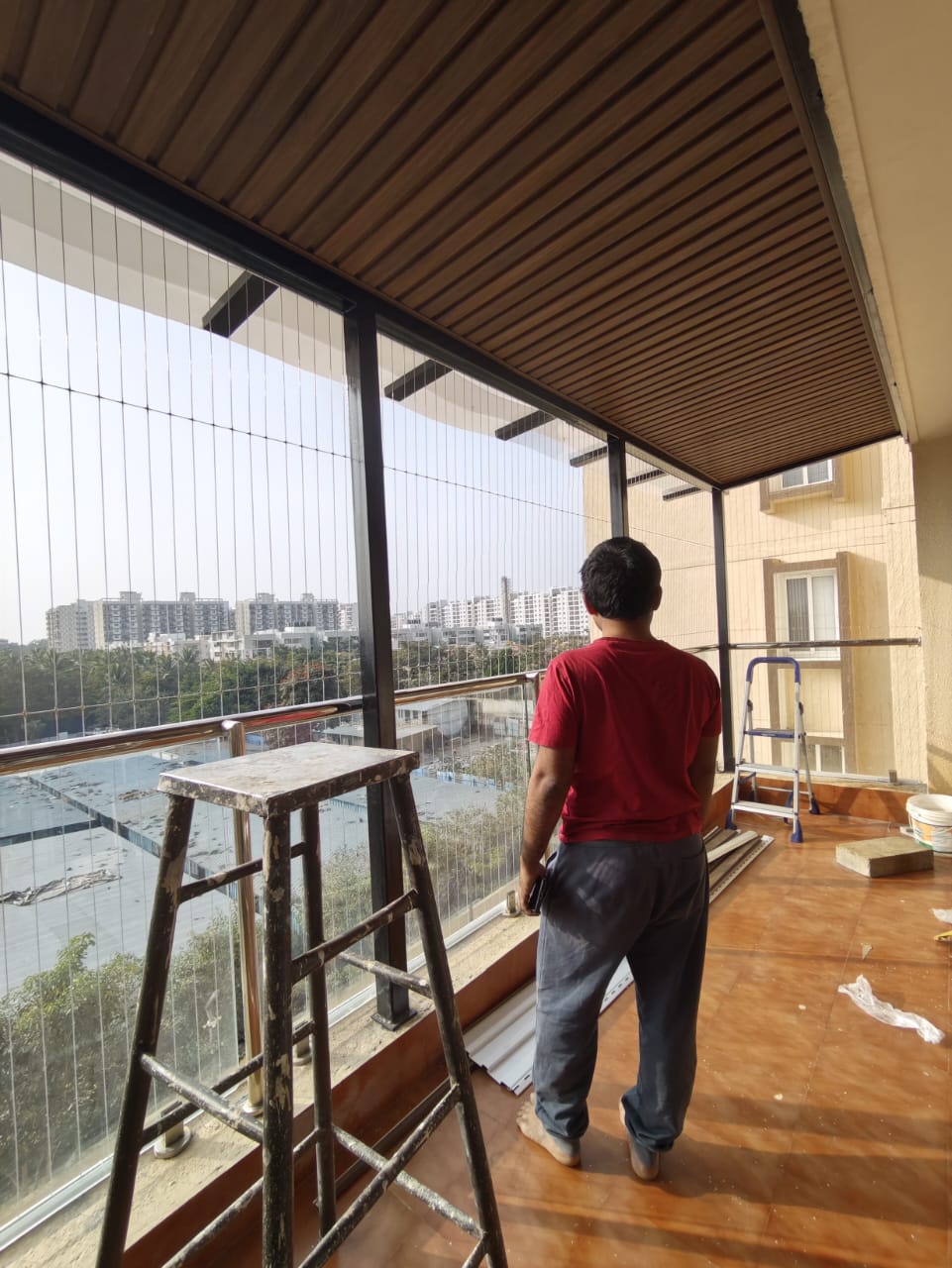 Window Invisible Grills — photo 18 installation in Gokulam — real project photo by Jogi Invisible Grills
