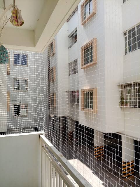 Apartment Pigeon Nets — photo 3 installation in Bengaluru & Mysuru — real project photo by Jogi Invisible Grills