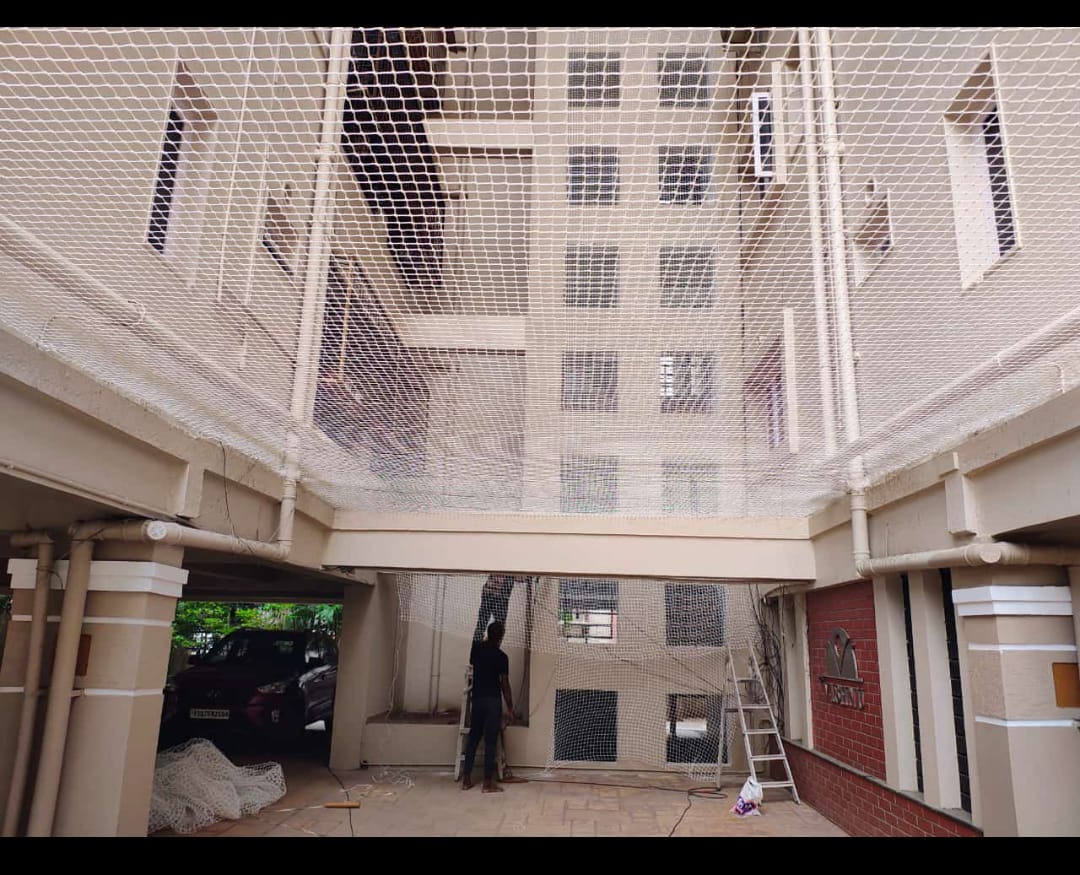 Safety nets installation in Ilavala, Mysore — real project photo by Jogi Invisible Grills
